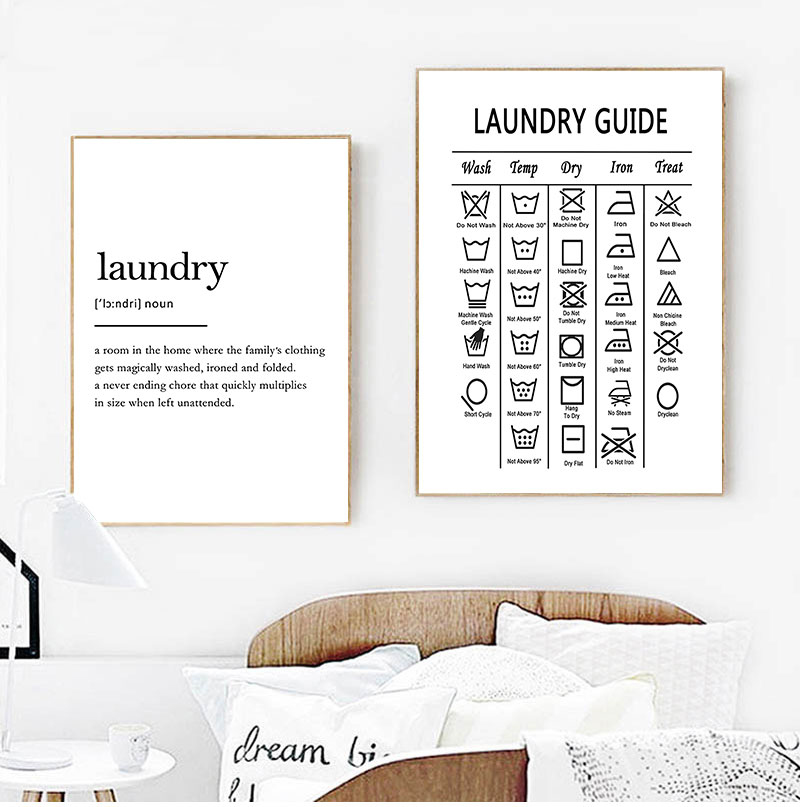 Ink Blotter Paper - Laundry Guide Canvas Painting Wall Art