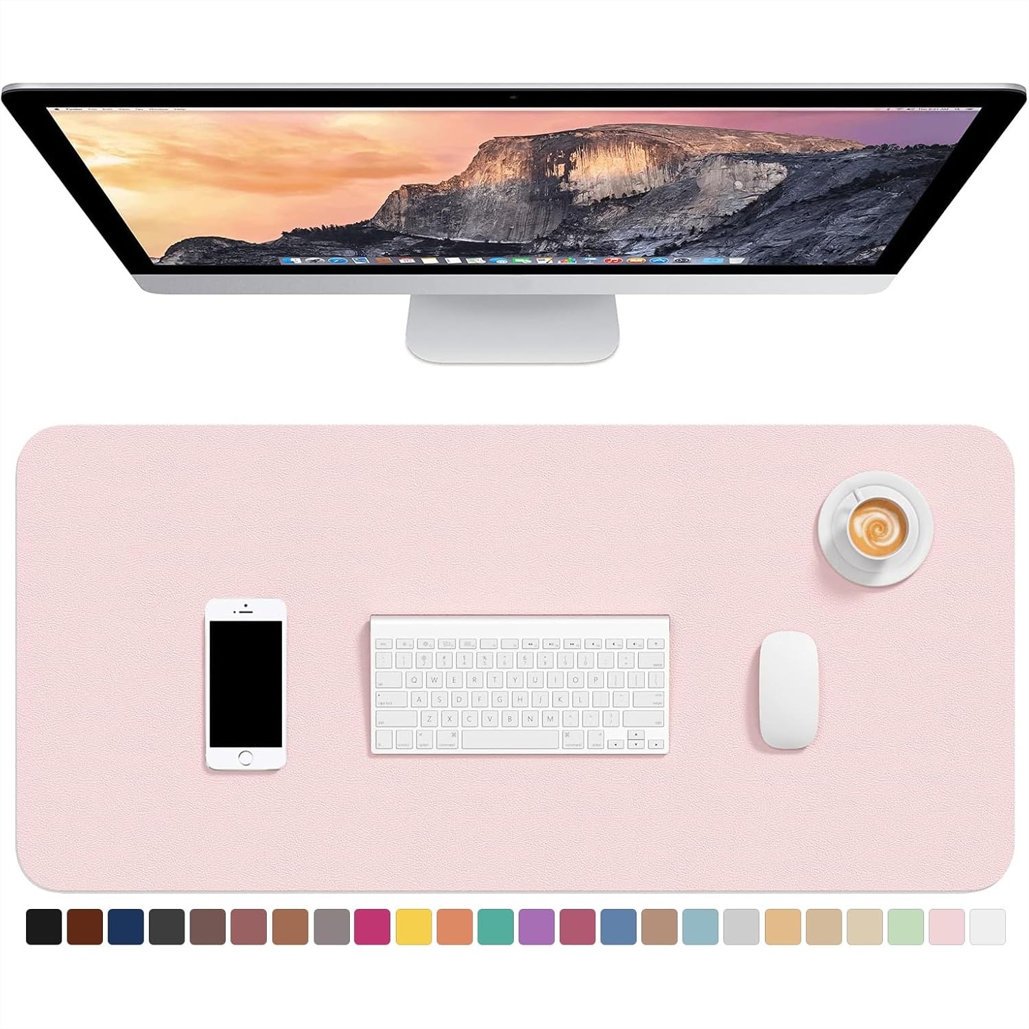 Leather Desk Pad - 30x14 Inch PU Leather Desk Pad,