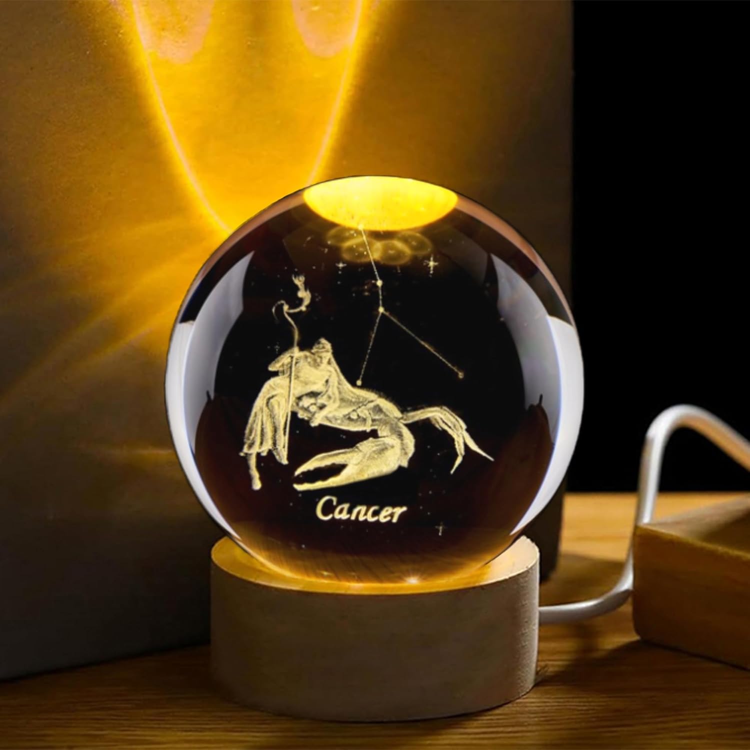 Paper Weight Crystal - 3D Cancer Constellation Crystal Ball with