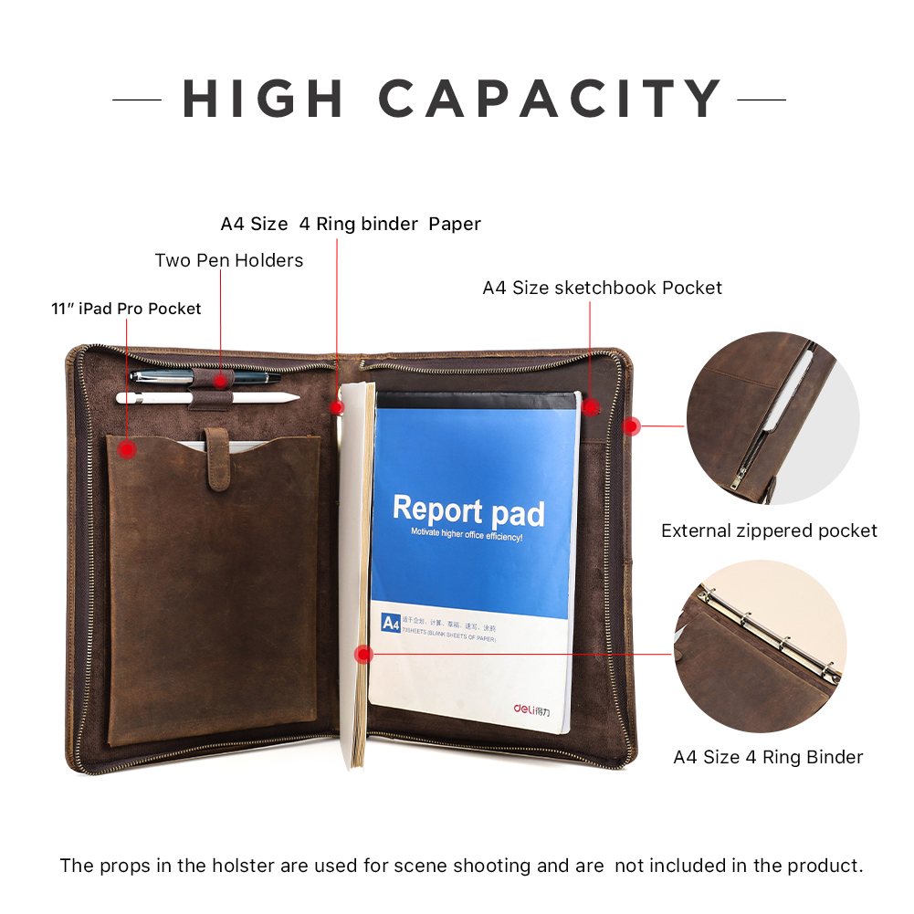 Luxury Retro A4 Cowhide Busine - Binder A4 Lever 评论和价格