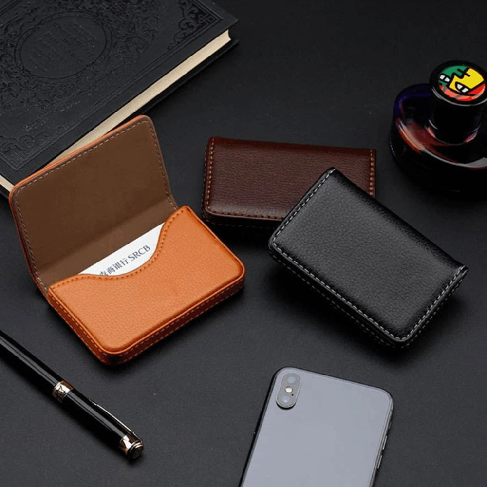 Sized Stitched PU Leather Cred - Index Card Holder 评论和价格
