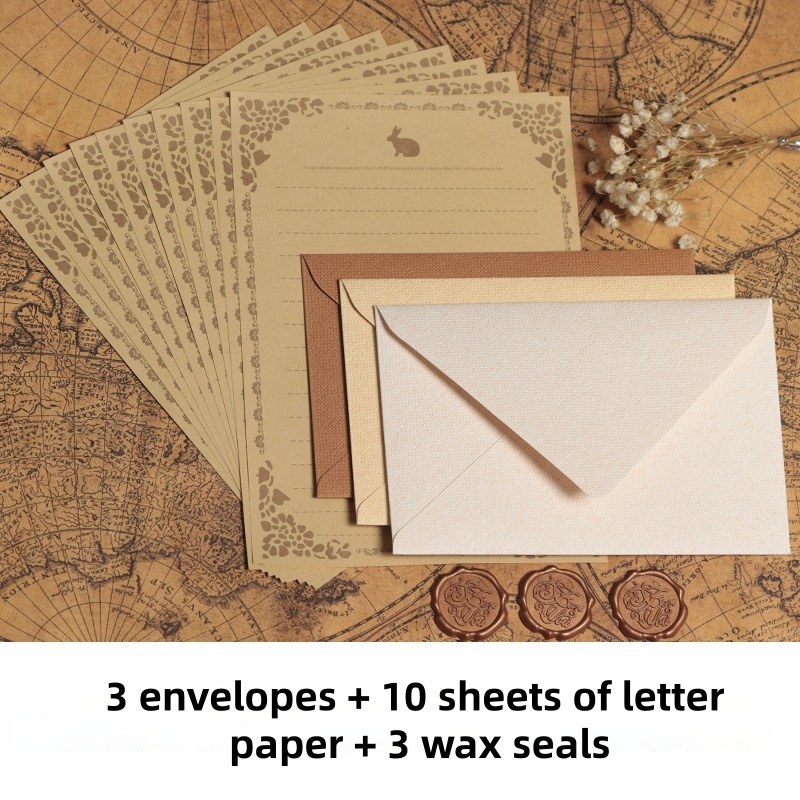 16PCS Vintage Linen Envelopes  - Wax Seal Stamp Set 评论和价格