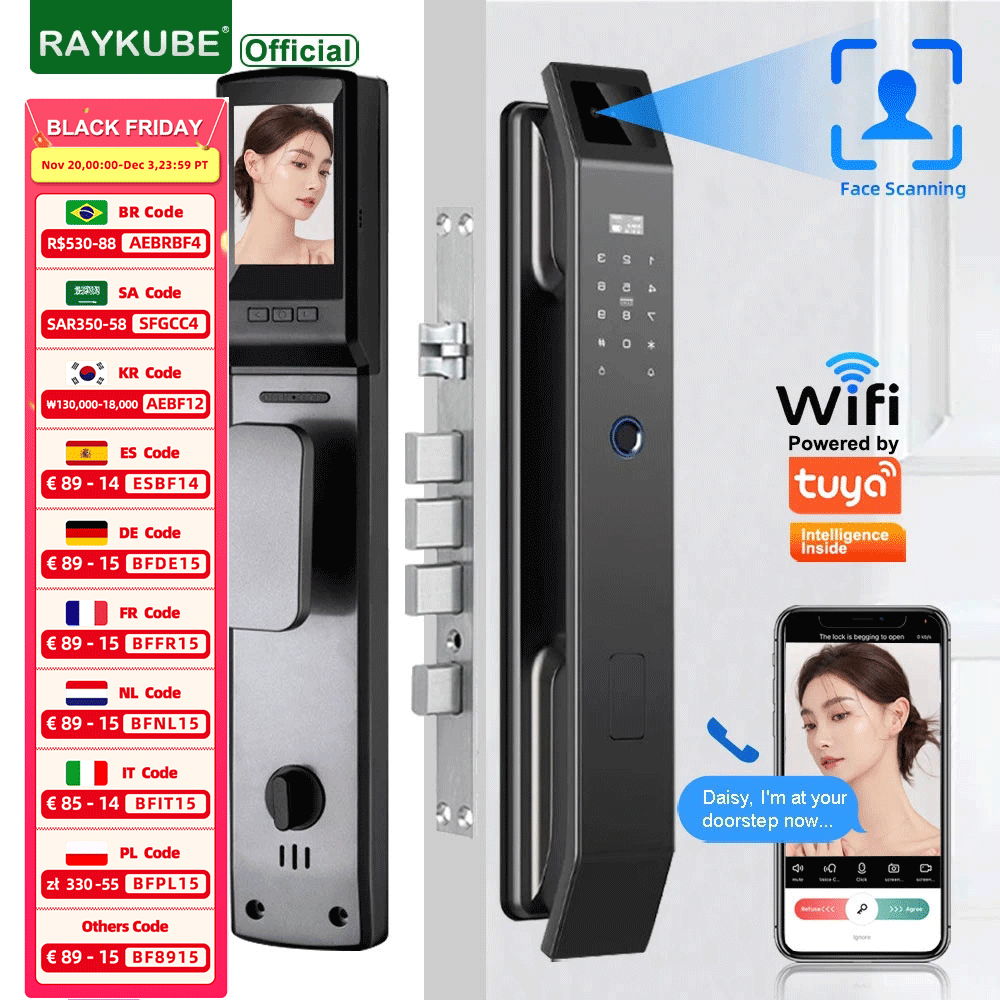 RAYKUBE DF14 Tuya WiFi 3D Face - Letter Opener Brass 评论和价格