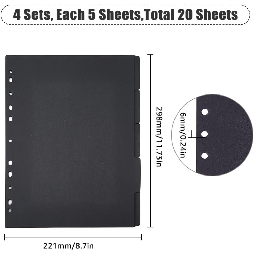 20 Sheets 5-Tab Binder Divider - Tab Divider A4 评论和价格