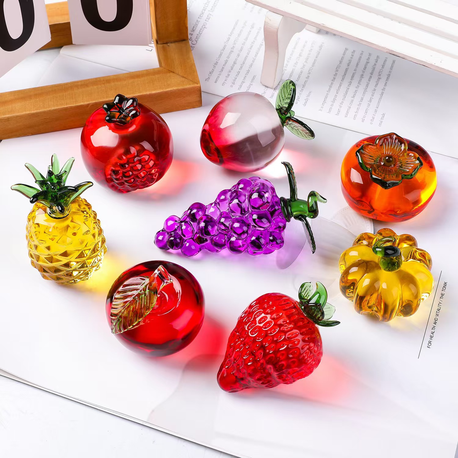 Crystal fruit Paperweight with - Paper Weight Crystal 评论和价格