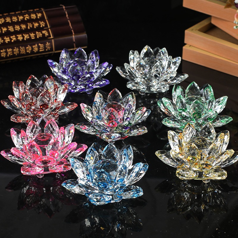 Crystal Lotus Flower Figurine  - Paper Weight Crystal 评论和价格