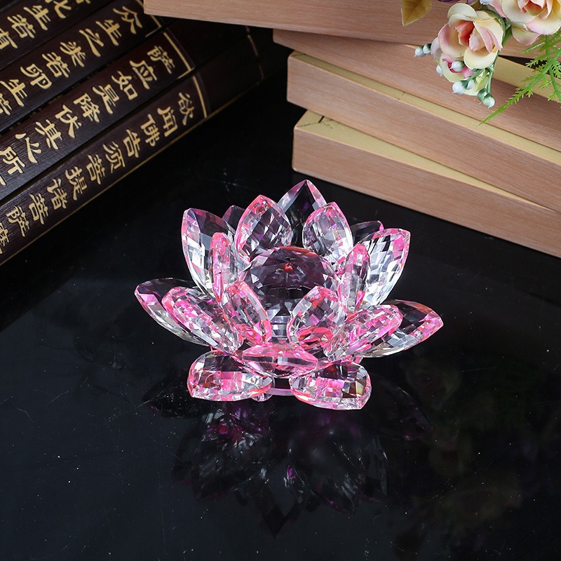 Crystal Lotus Flower Figurine  - Paper Weight Crystal 评论和价格