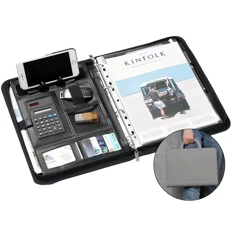 PU leather A4 zipper calculato - Binder A4 Lever 评论和价格