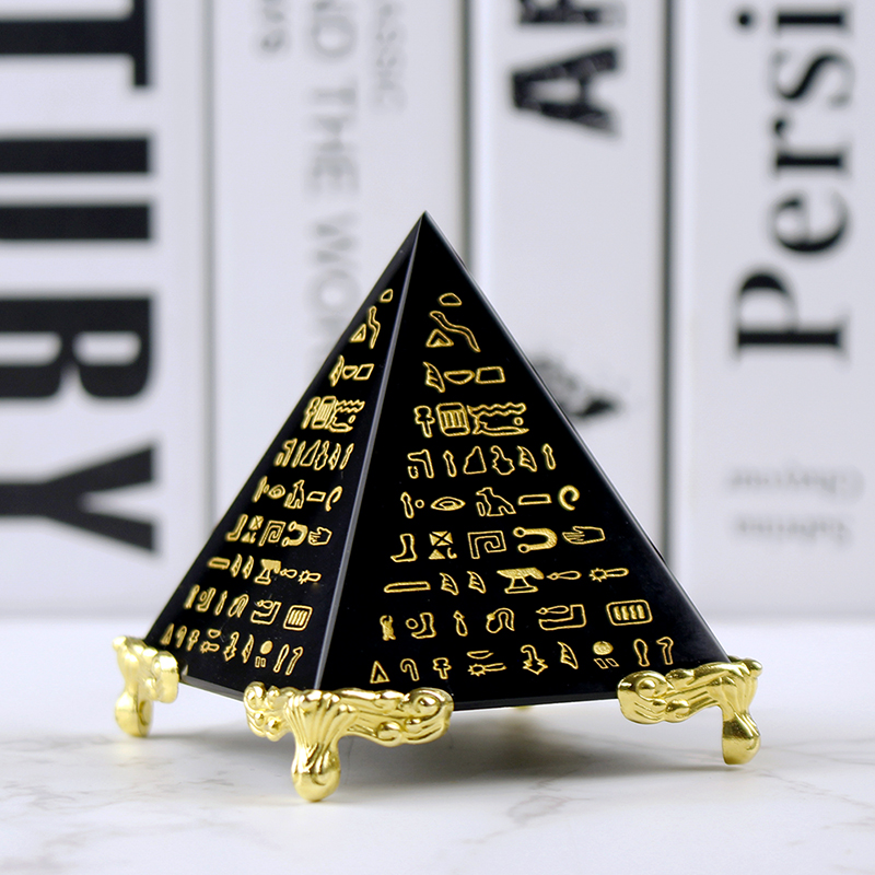 Egypt Crystal Obsidian Pyramid - Paper Weight Crystal 评论和价格