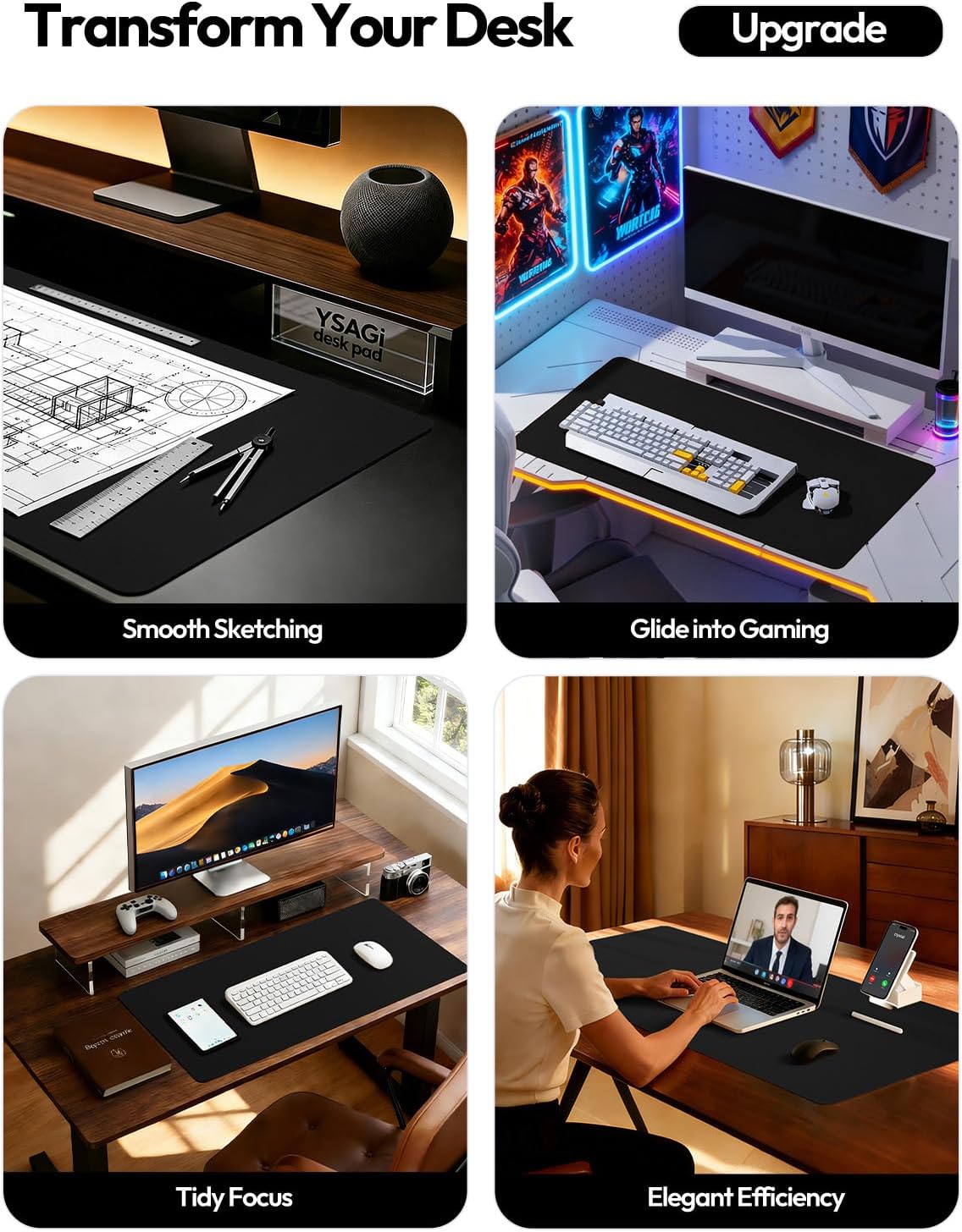 Large Leather Desk Pad Protect - Leather Desk Pad 评论和价格