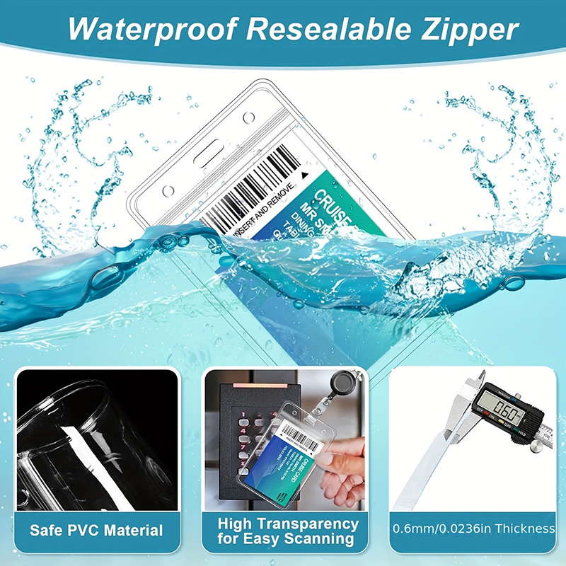1-3Pcs Waterproof ID Badge Hol - Index Card Holder 评论和价格
