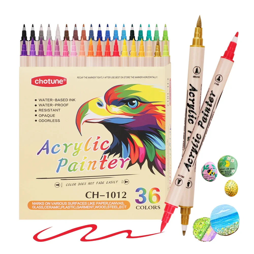 12-36 Colors Acrylic Paint Mar - Correction Pen Fine 评论和价格