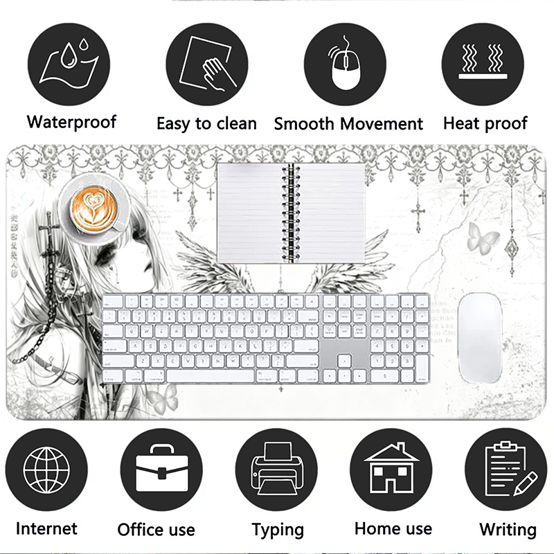 Leather Mousepad Black White A - Leather Desk Pad 评论和价格
