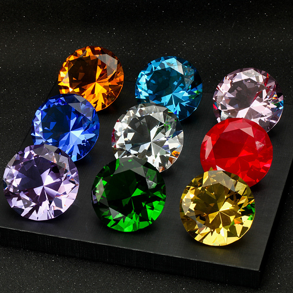 10 Colors Crystal Diamond Shap - Paper Weight Crystal 评论和价格