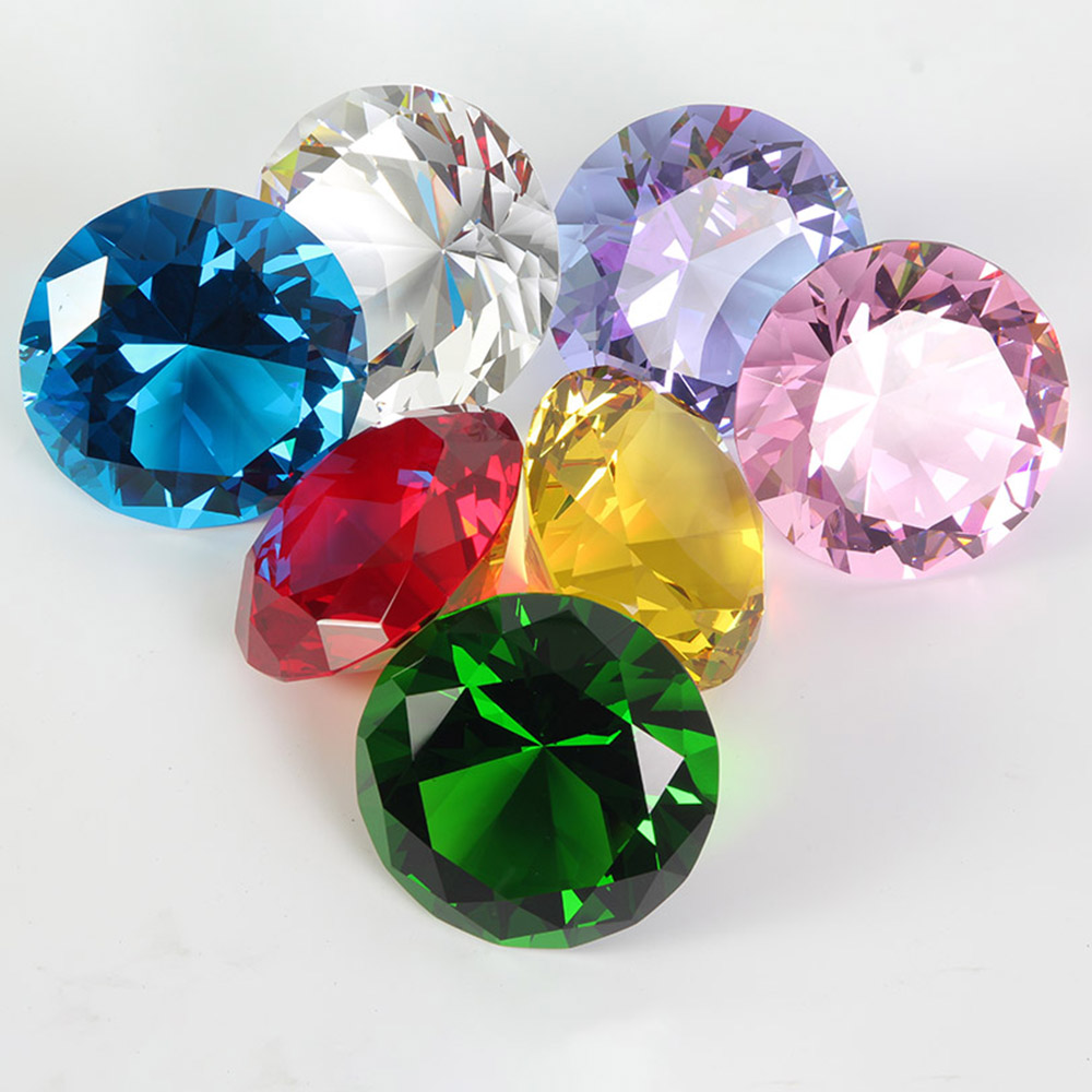 10 Colors Crystal Diamond Shap - Paper Weight Crystal 评论和价格
