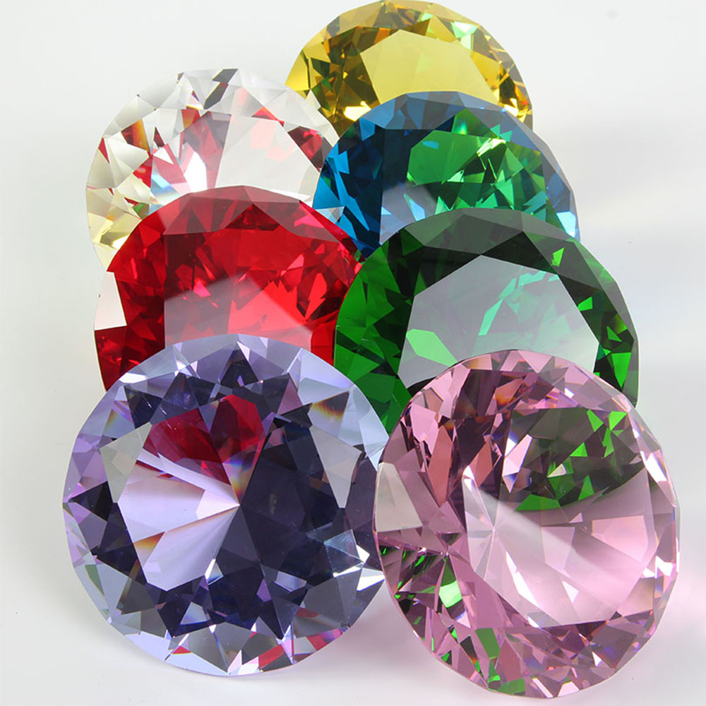 10 Colors Crystal Diamond Shap - Paper Weight Crystal 评论和价格