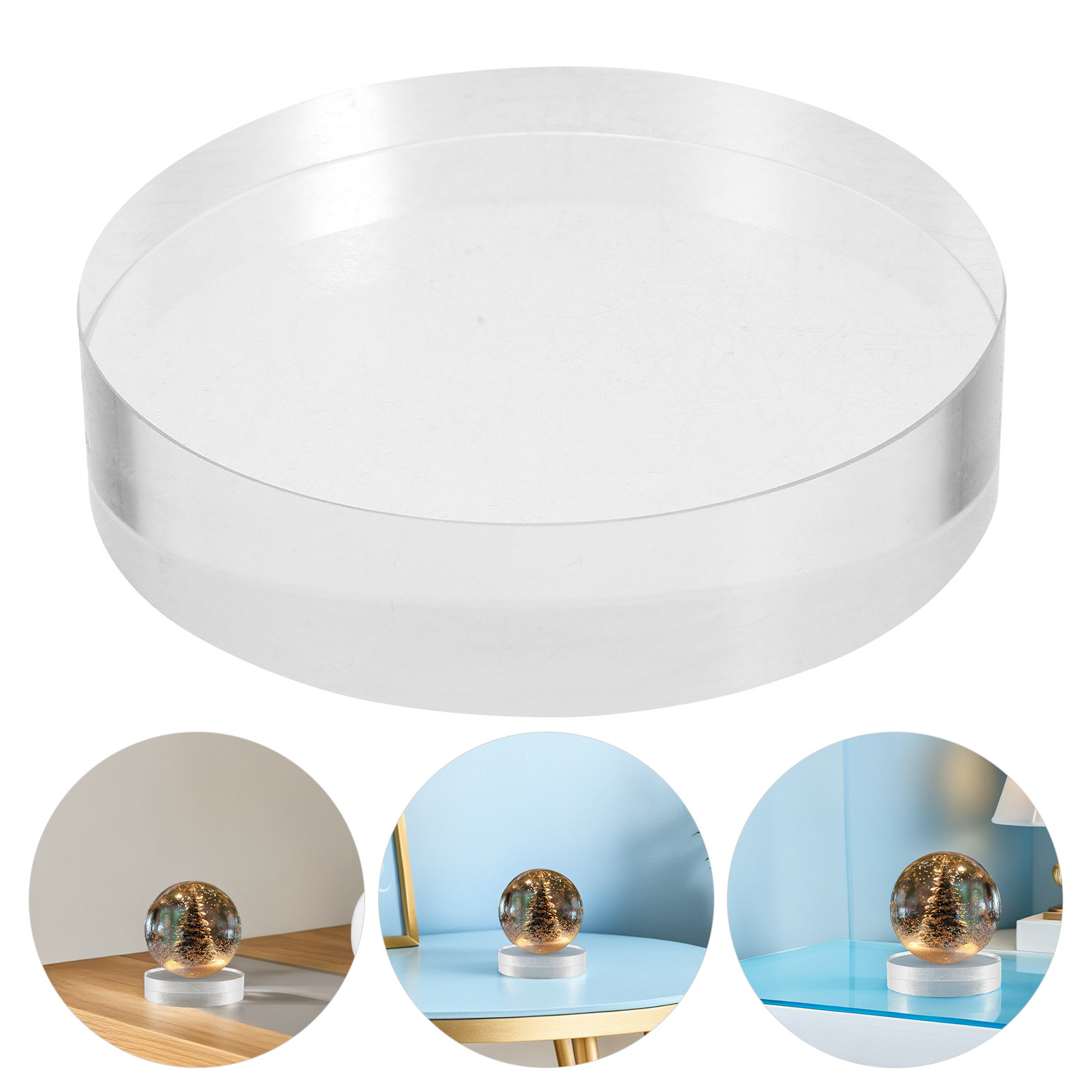 2Pcs Transparent Round Glass P - Book Weight Glass 评论和价格